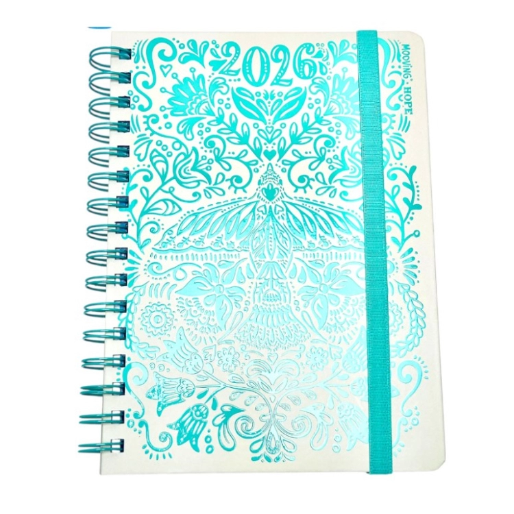 Agenda Mooving 2026 Hope Azul con Espiral dia por pagina 15x21 Art.1404103